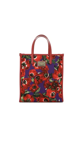 Tote With Flower Power Print - Multicolor