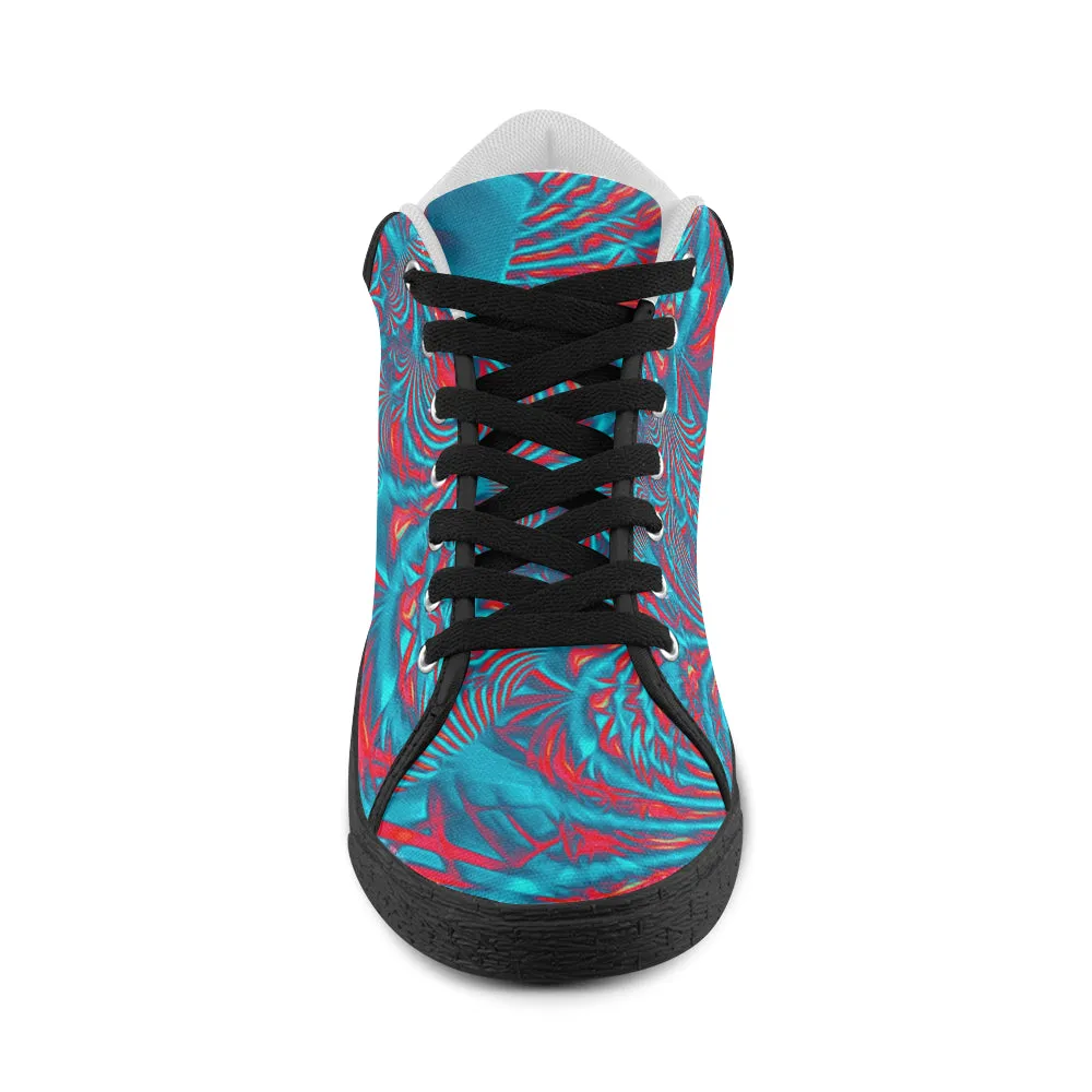 Tropical Fractal Chukka Sneakers for Men with Burst Design