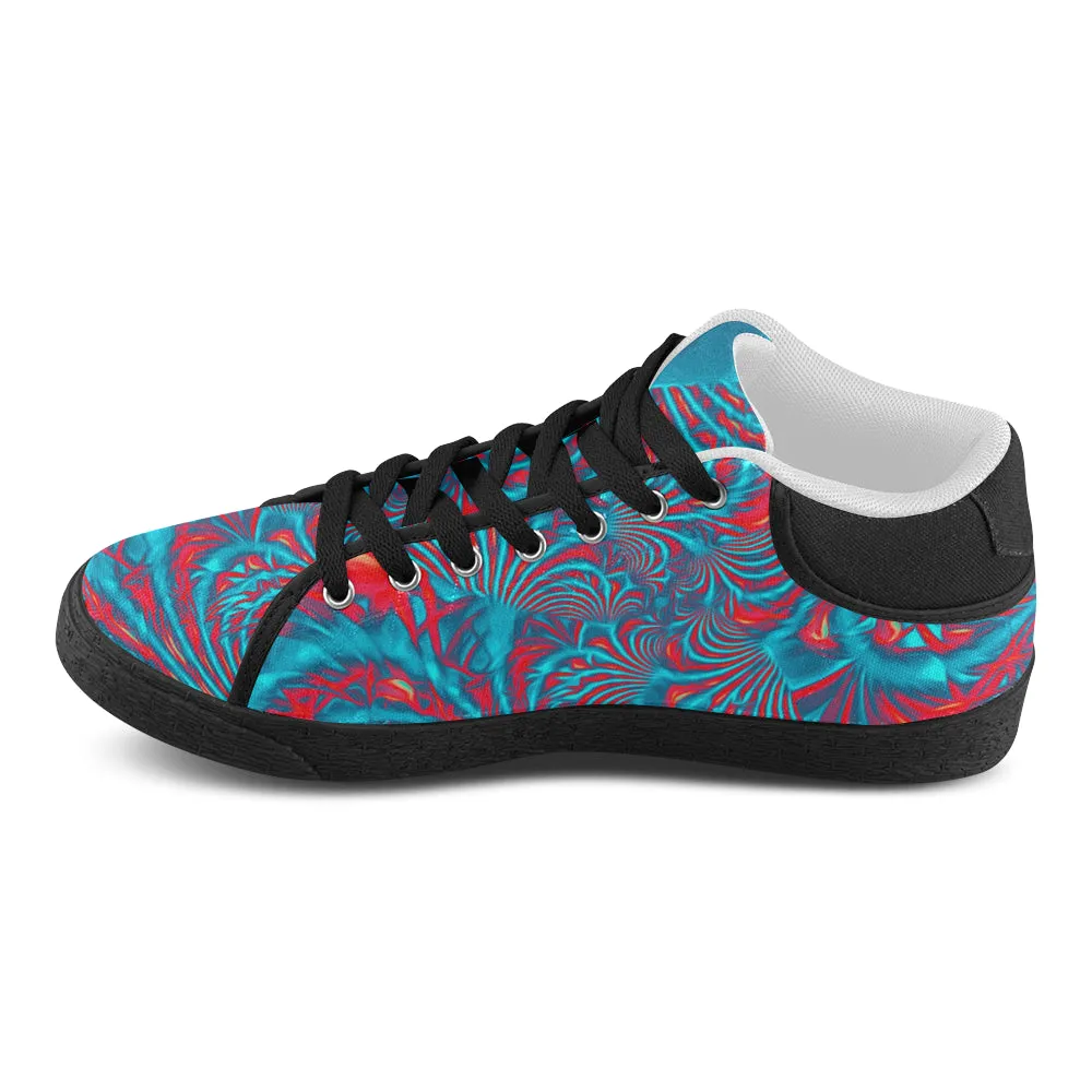 Tropical Fractal Chukka Sneakers for Men with Burst Design