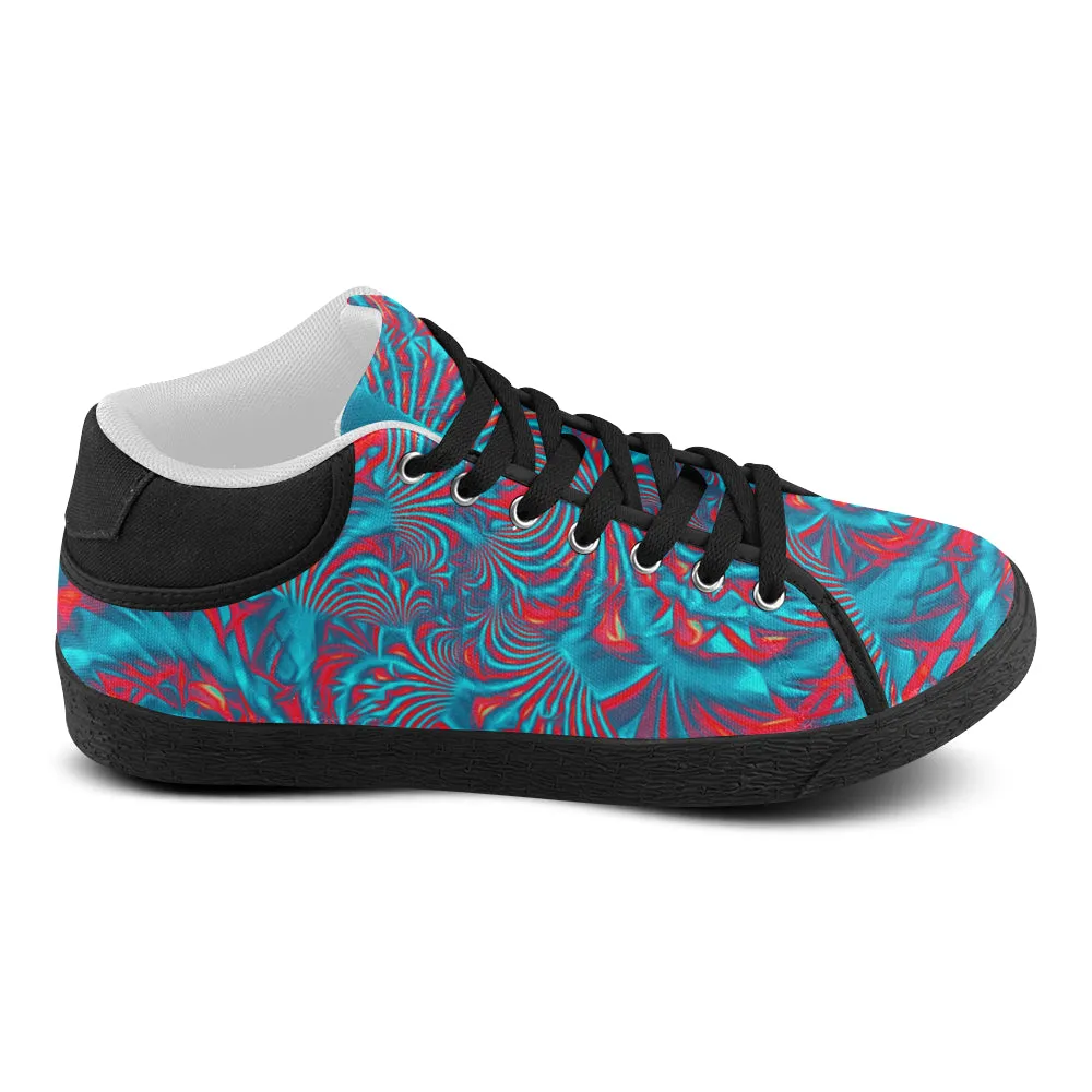 Tropical Fractal Chukka Sneakers for Men with Burst Design