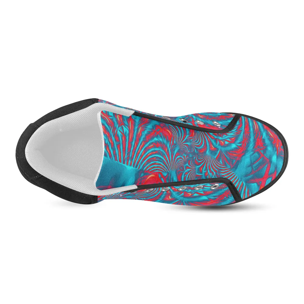 Tropical Fractal Chukka Sneakers for Men with Burst Design