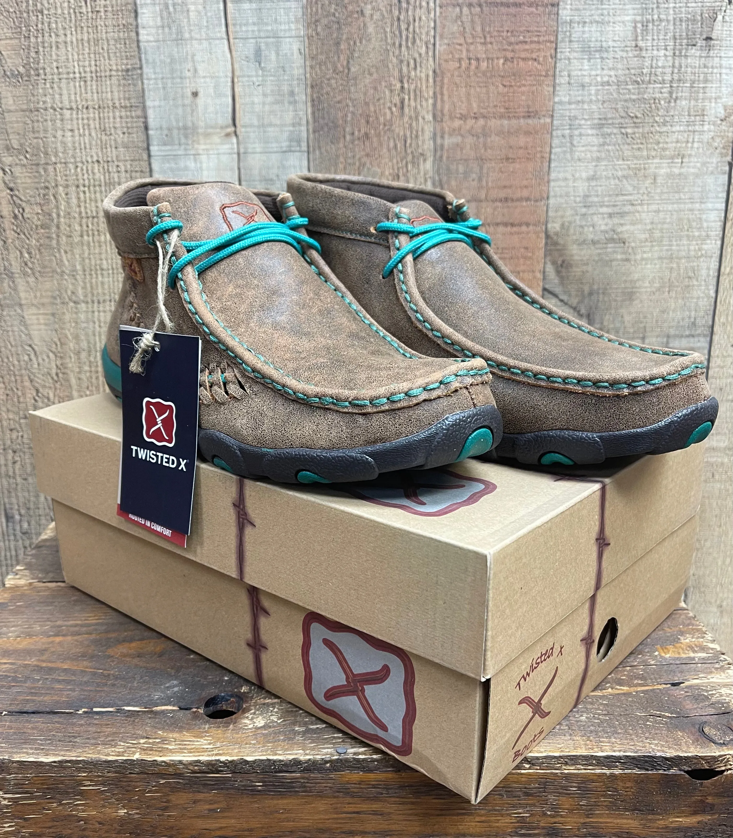 Twisted X Brown/Turquoise Chukka Driving Moc