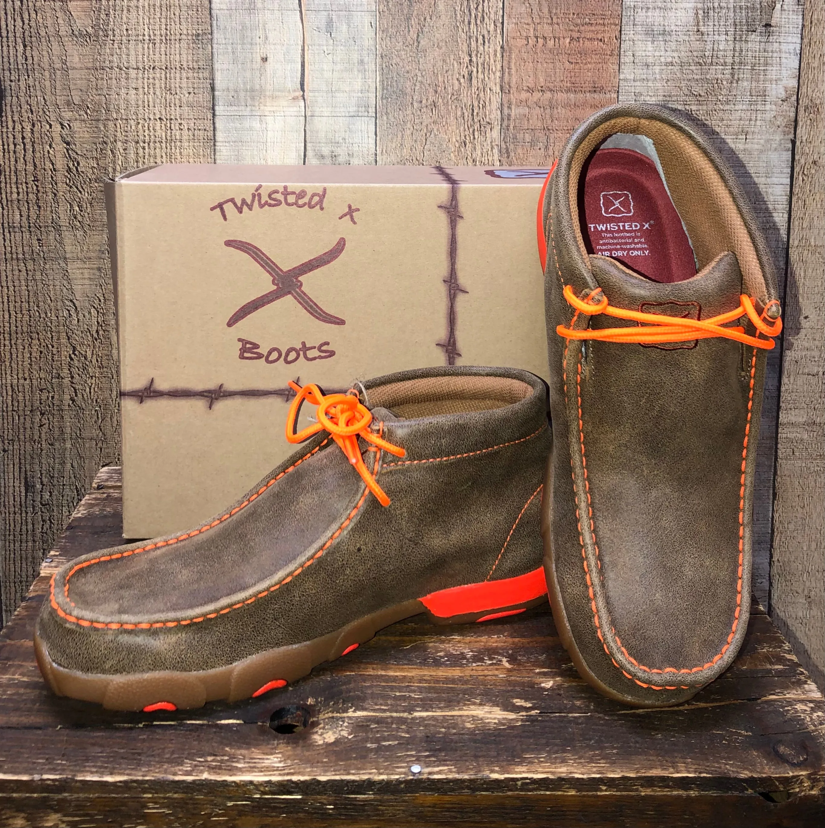 Twisted X Chukka Driving Moc - Neon Orange Men's Shoes