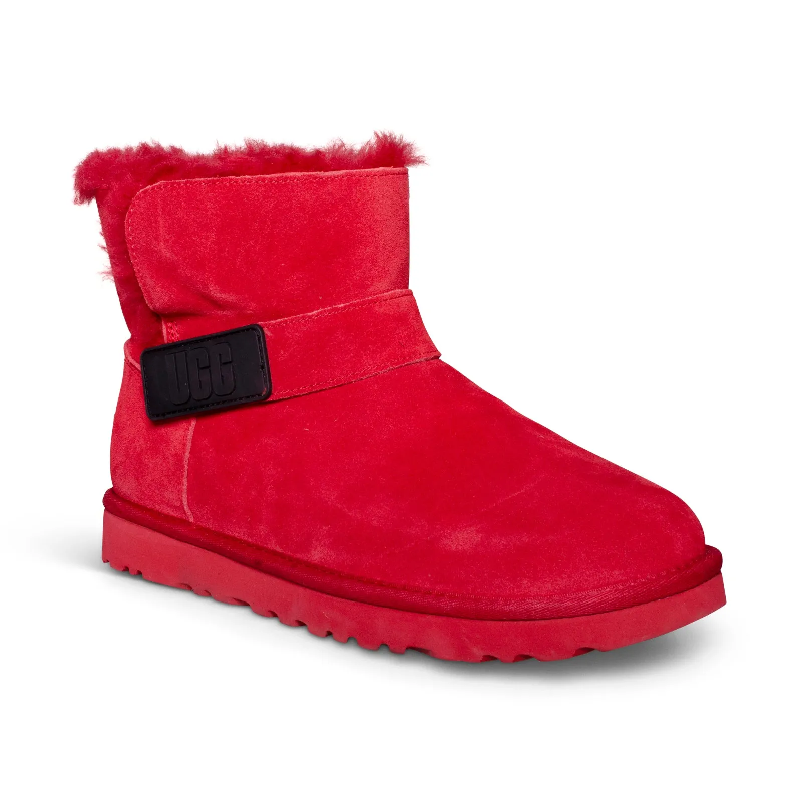 UGG Mini Bailey Graphic Logo Strap Red Boots - Women's