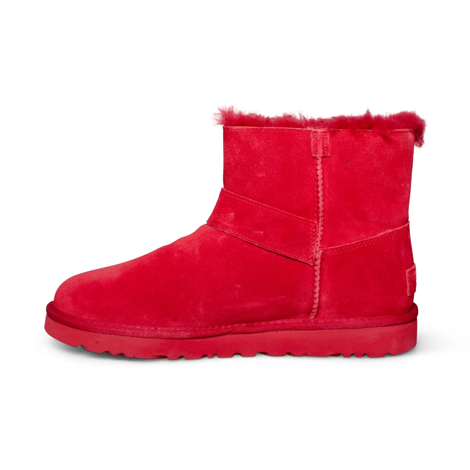 UGG Mini Bailey Graphic Logo Strap Red Boots - Women's