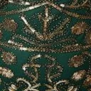 Unique Vintage 1920s Emerald & Gold Sequin Fringe Flapper Dress