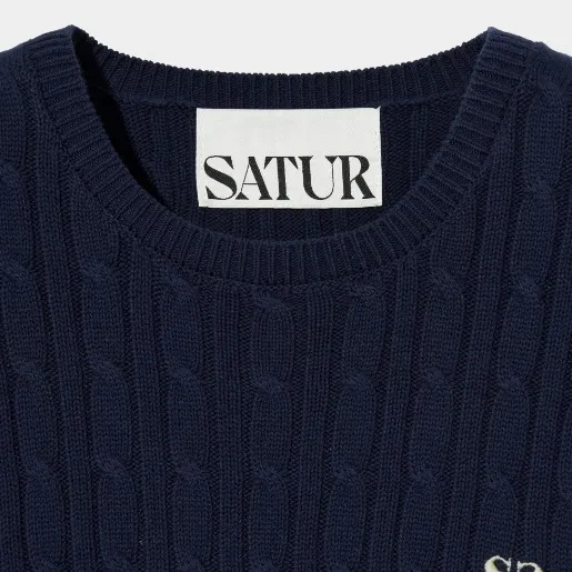 Unisex Street Style Plain Logo Cable Knit Vests & Gillets by SATUR