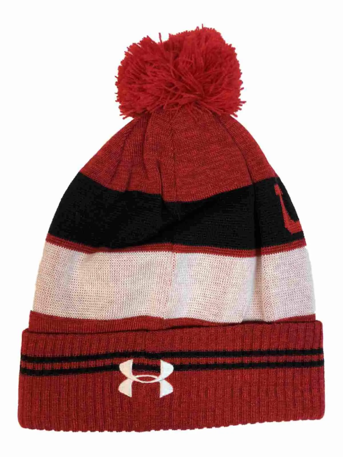 Utah Utes Under Armour Crimson Red Sideline Pom Pom Beanie Hat Cap