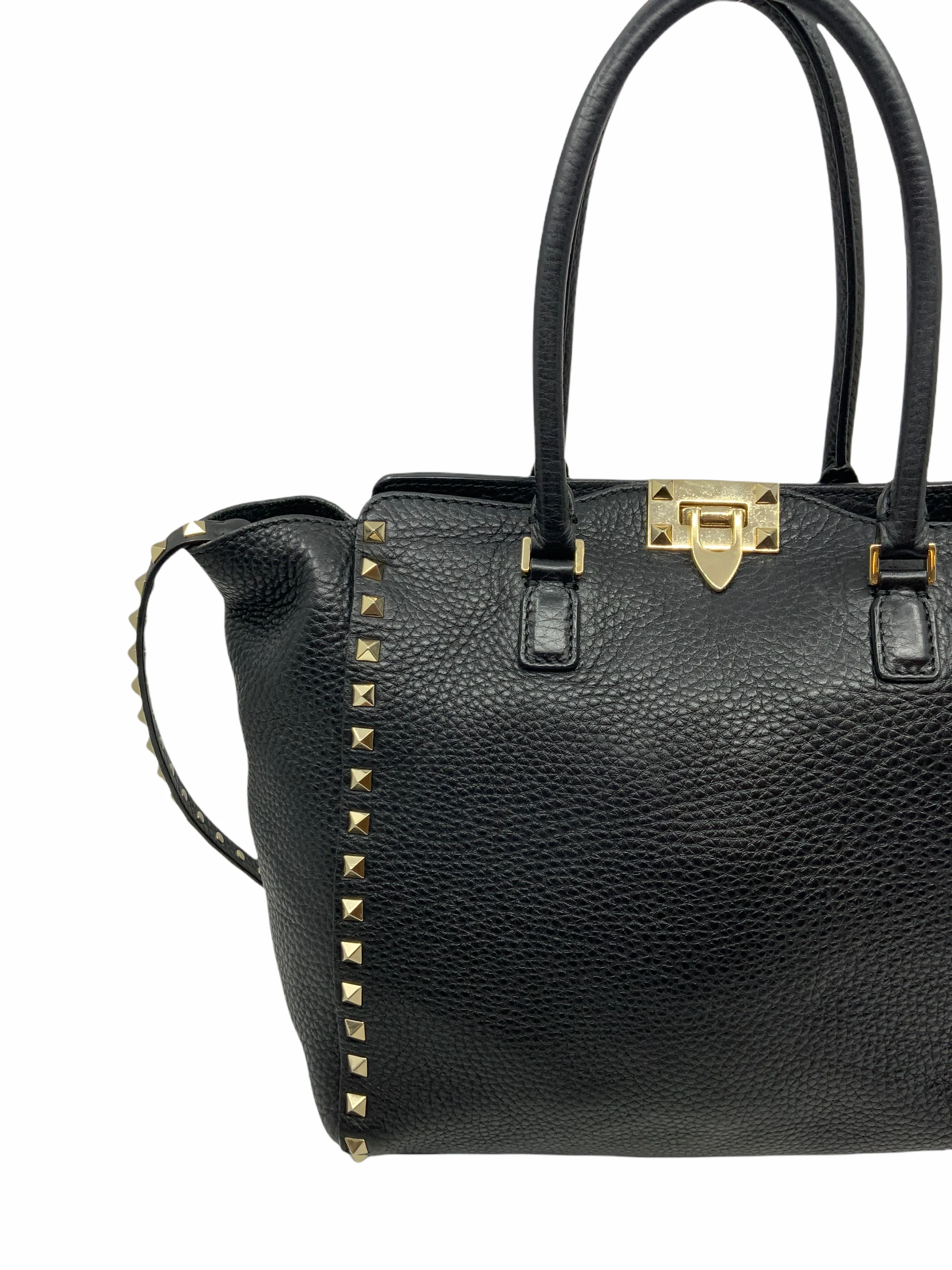 Valentino Vitello Small Rockstud Double Handle Tote