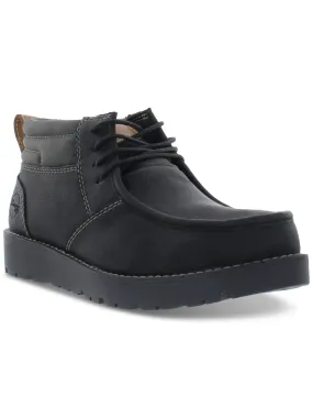 Vintage Black Chukka Boots for Men: Weatherproof, Comfortable, Lace-Up, Round Toe