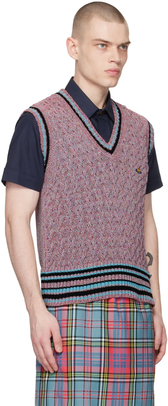 Vivienne Westwood Cable Knit Cotton Logo Vests & Gillets