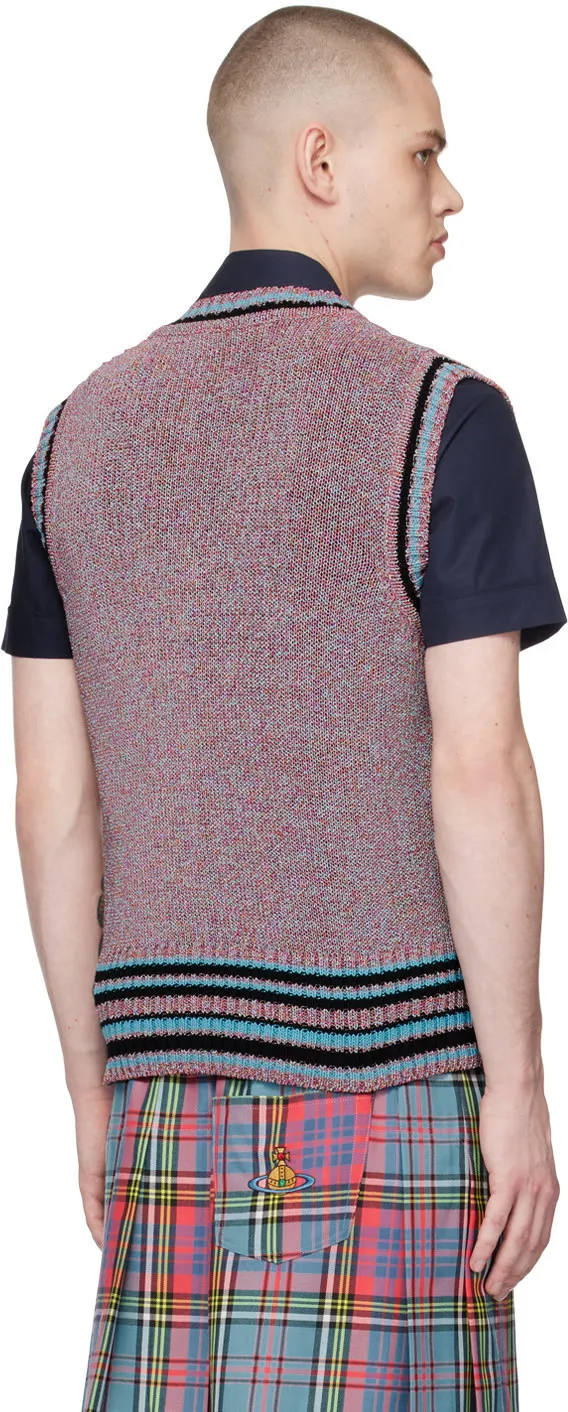 Vivienne Westwood Cable Knit Cotton Logo Vests & Gillets