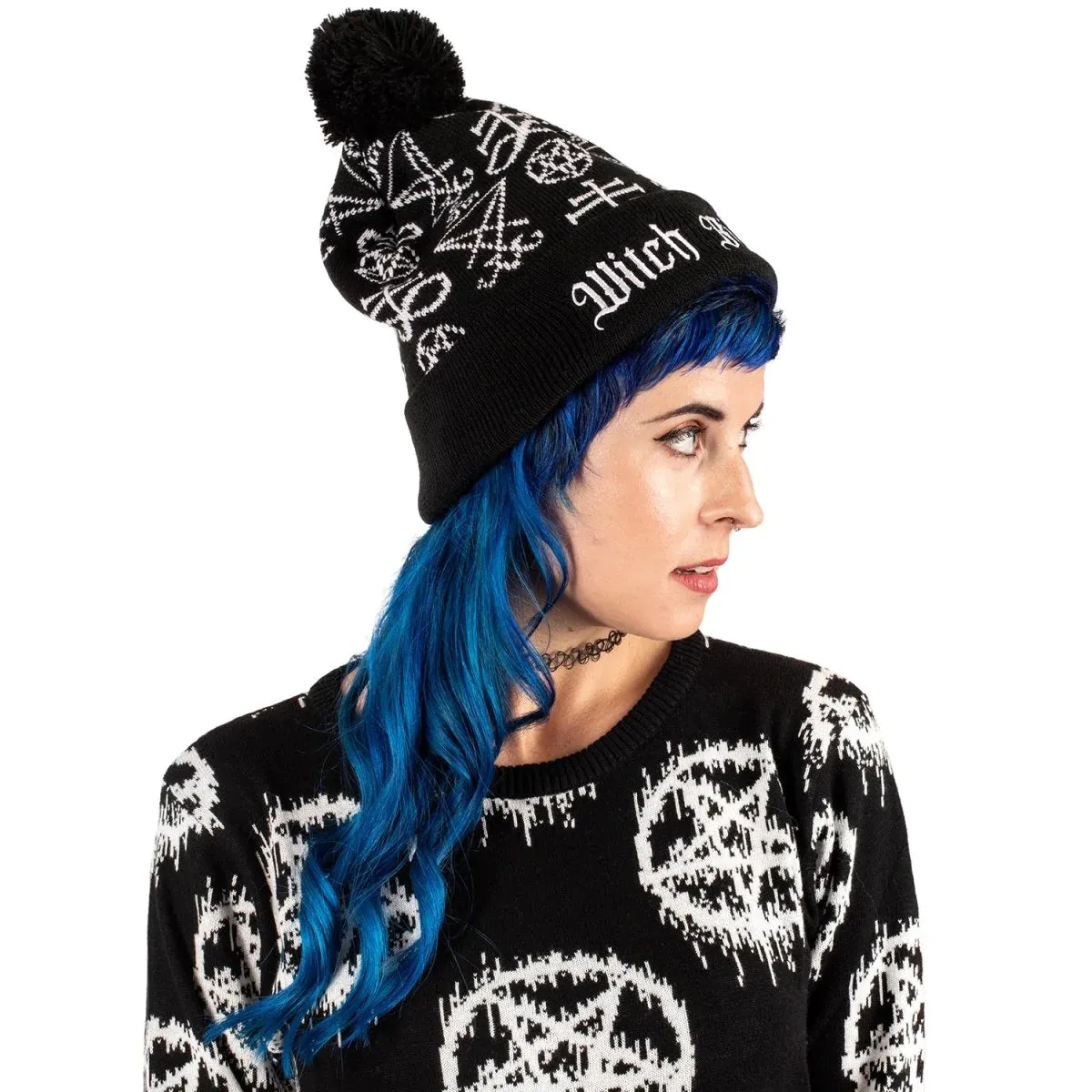 Witchy Pom Pom Knit Beanie