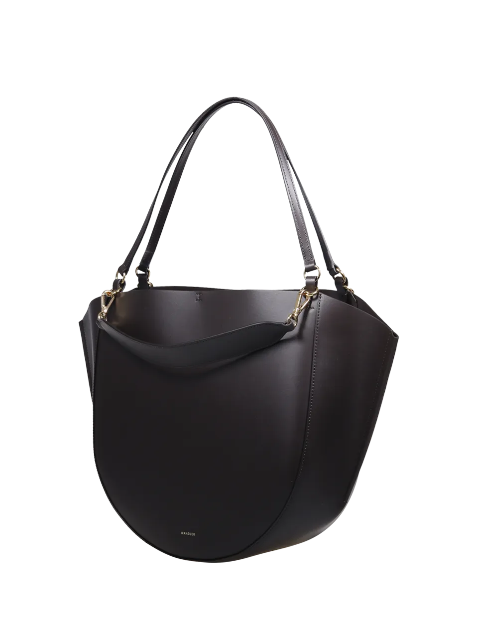 WOMAN WANDLER DARK BROWN CALF LEATHER MIA TOTE BAG