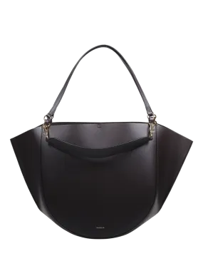 WOMAN WANDLER DARK BROWN CALF LEATHER MIA TOTE BAG