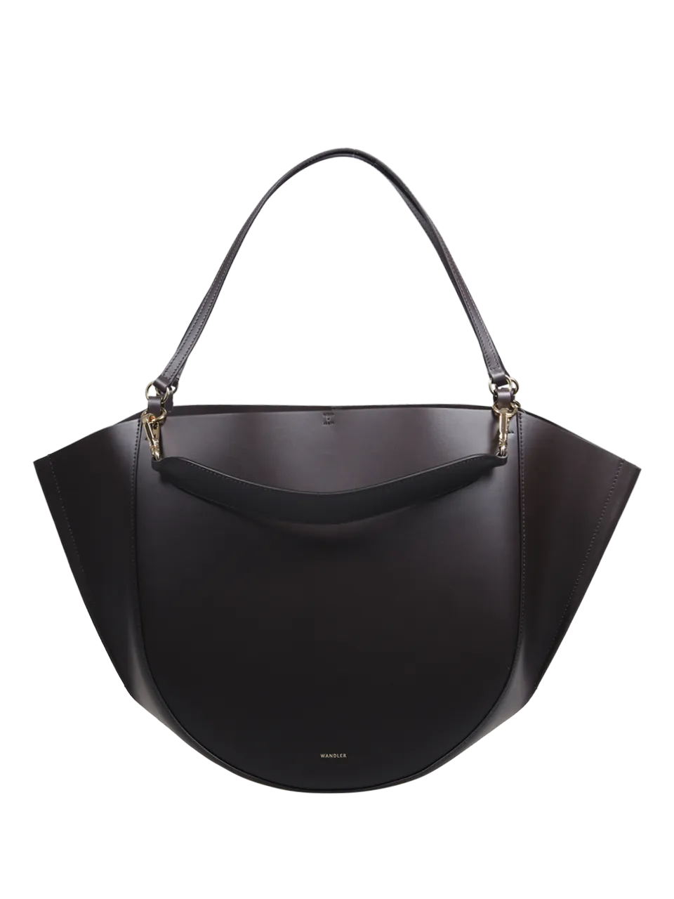 WOMAN WANDLER DARK BROWN CALF LEATHER MIA TOTE BAG