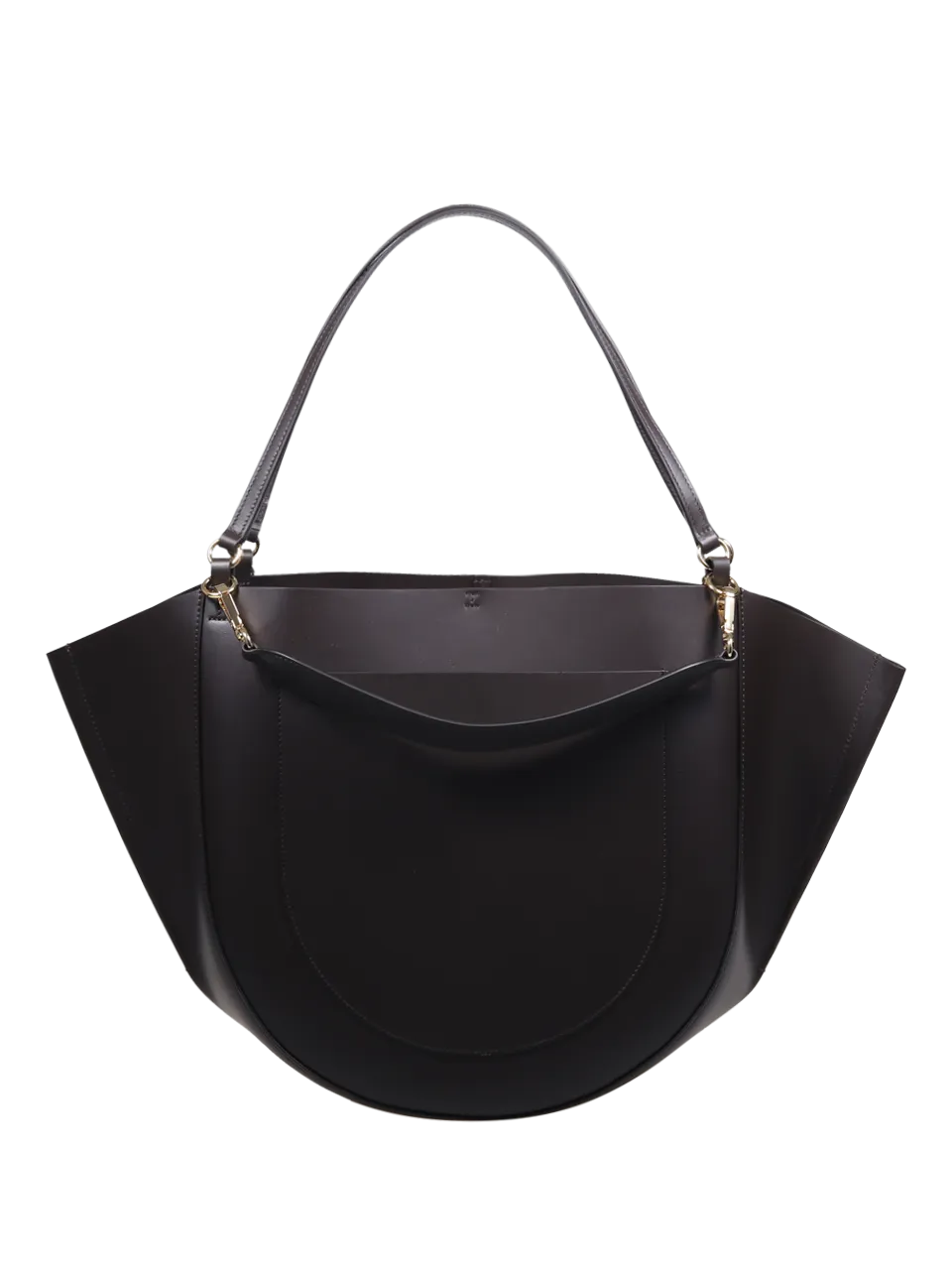 WOMAN WANDLER DARK BROWN CALF LEATHER MIA TOTE BAG