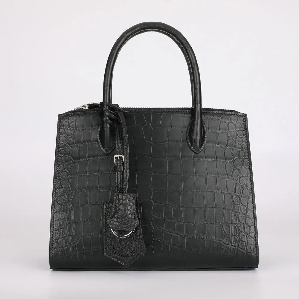 Women's Crocodile Leather Solid Pattern Large Capacity Handbag