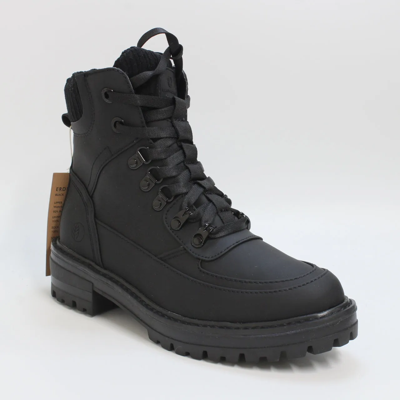 Womens Earth Addict Erde Lace Up Hiker Boots Black - Best Deals Online!