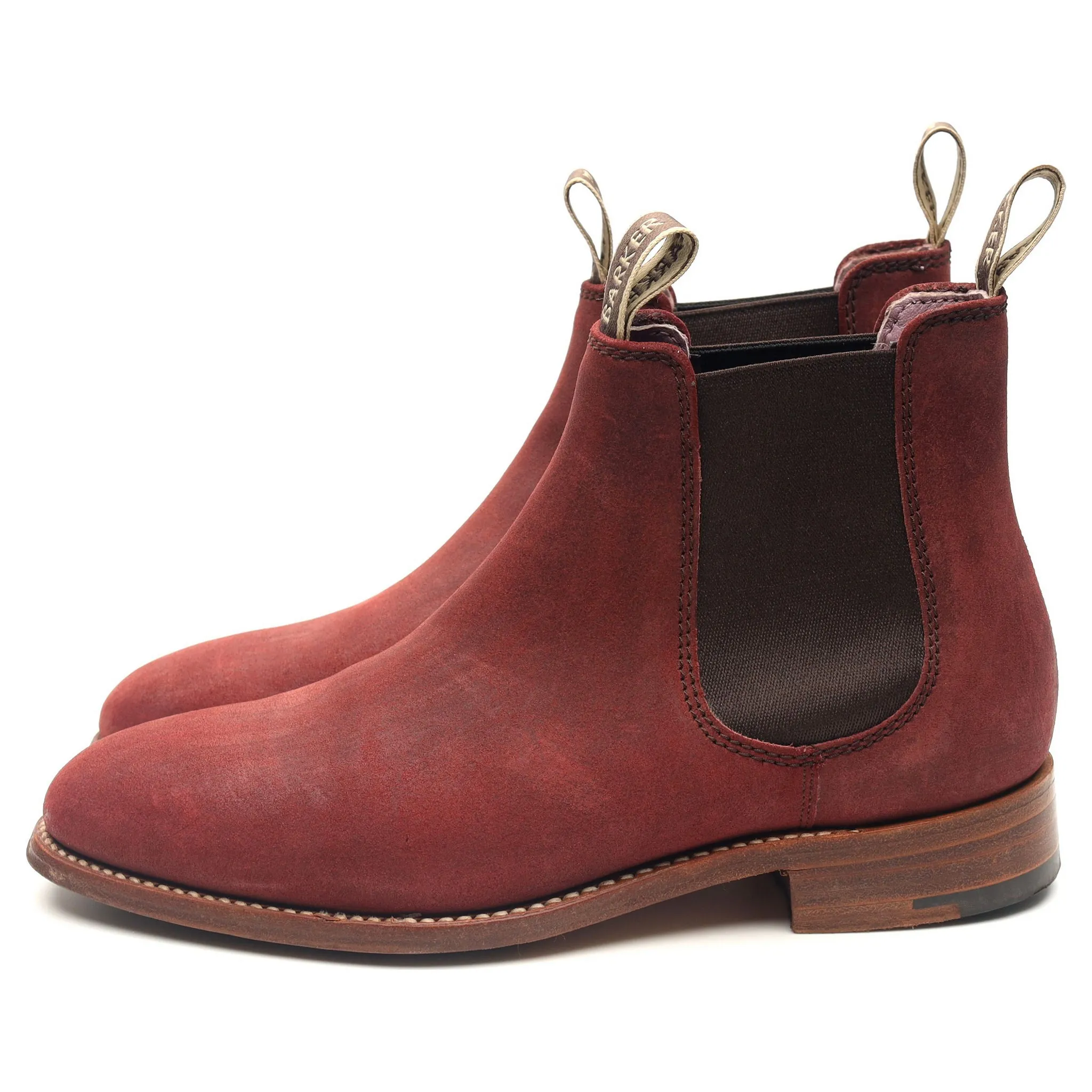 Women's 'Gina' Burgundy Waxy Suede Chelsea Boots UK 4.5 D