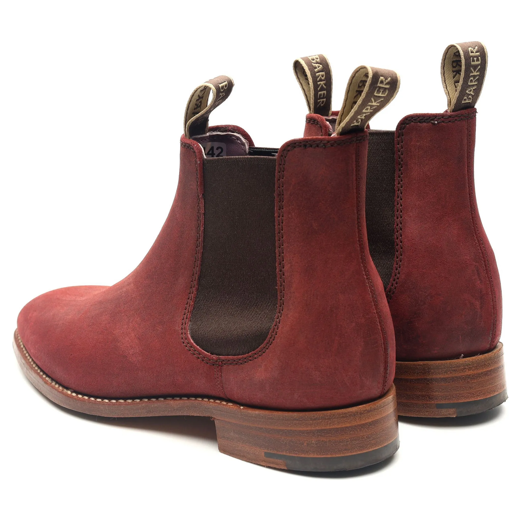 Women's 'Gina' Burgundy Waxy Suede Chelsea Boots UK 4.5 D