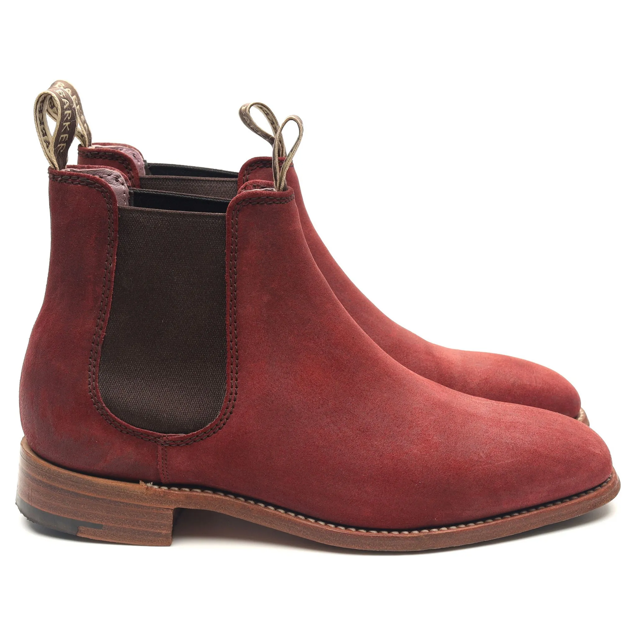 Women's 'Gina' Burgundy Waxy Suede Chelsea Boots UK 4.5 D