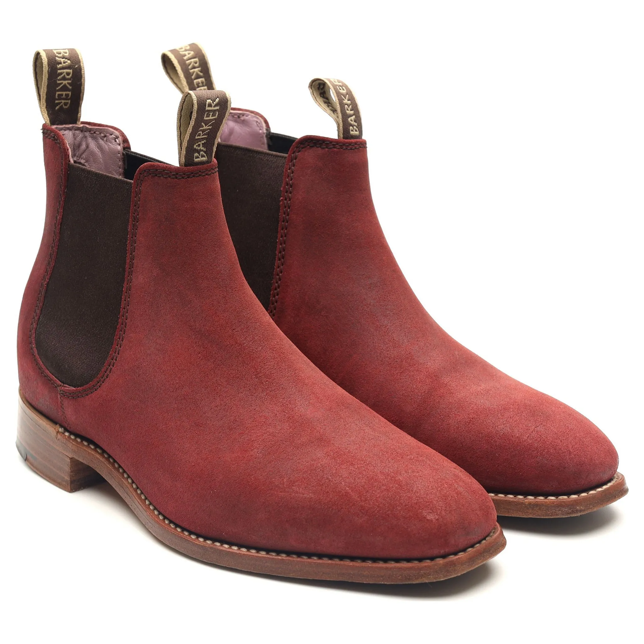 Women's 'Gina' Burgundy Waxy Suede Chelsea Boots UK 4.5 D