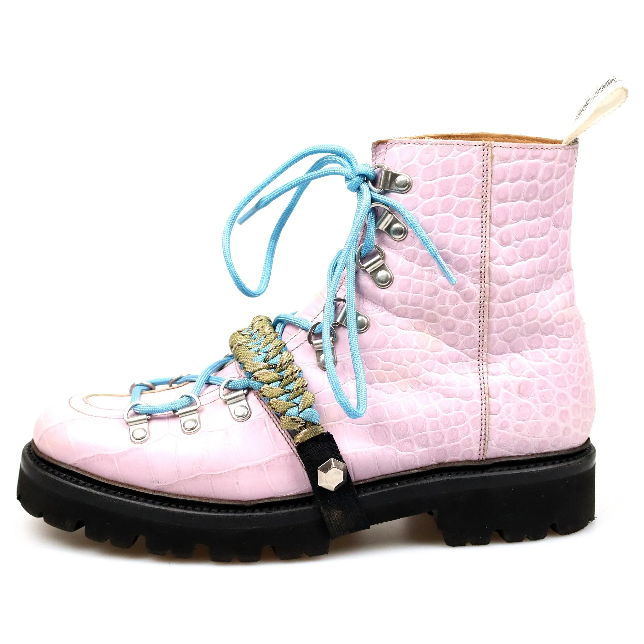 Women's House Of Holland 'Nanette' Pink Leather Hiker Boots UK 6.5