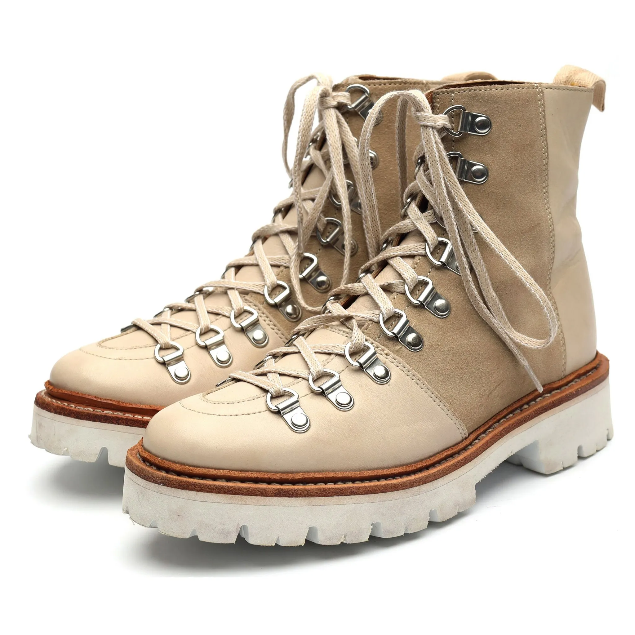 Women's 'Nanette' Beige Suede Hiker Boots UK 3