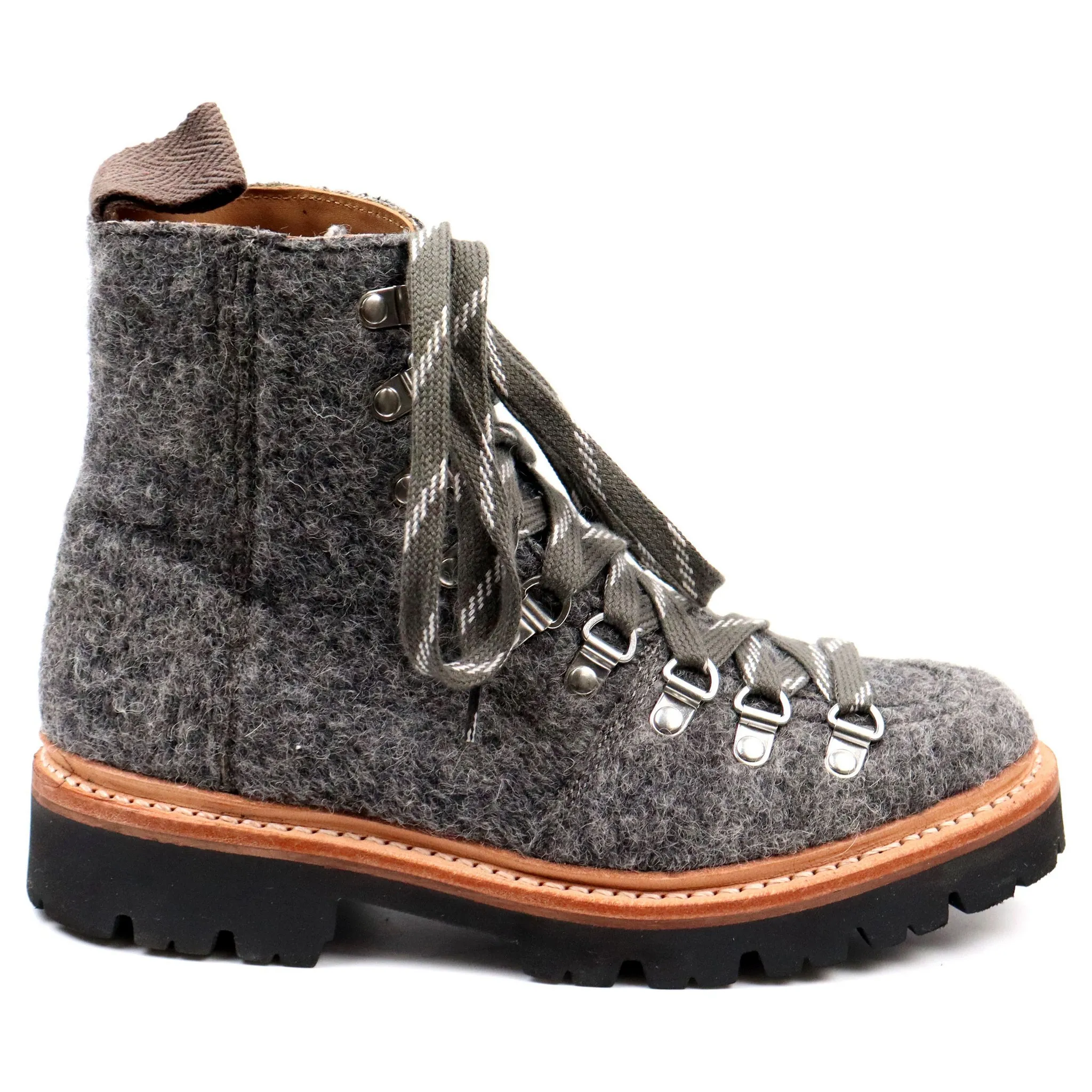 Women's 'Nanette' Grey Felt Hiker Boots UK 3