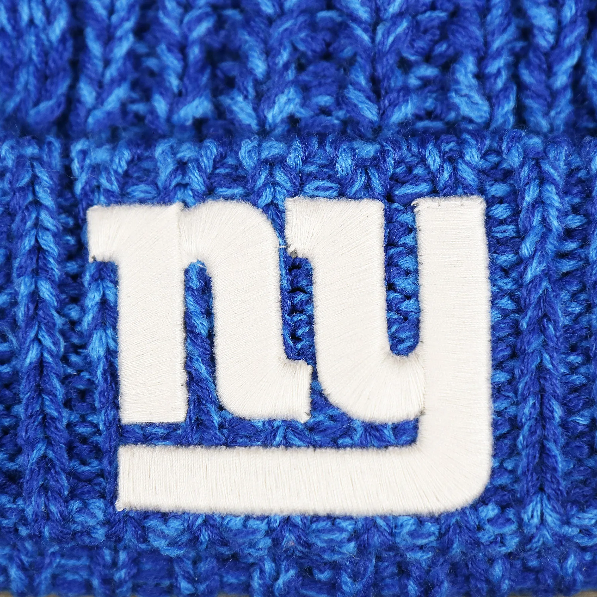 Women's New York Giants Logo Meeko Pom Pom Beanie Royal Blue