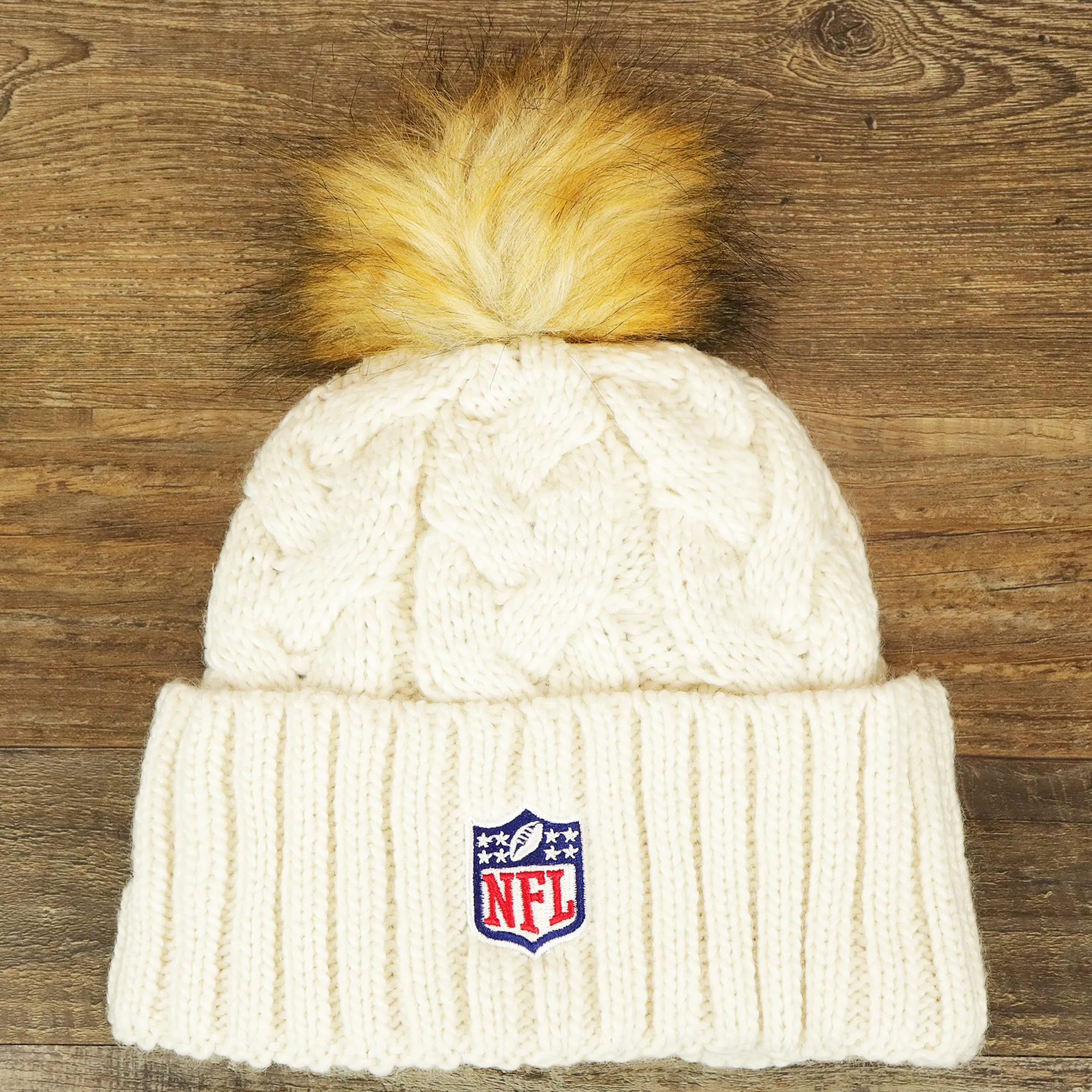 Women's Pittsburgh Steelers 2022 AFC Winter Knit Meeko Pom Pom Beanie | White Winter Beanies