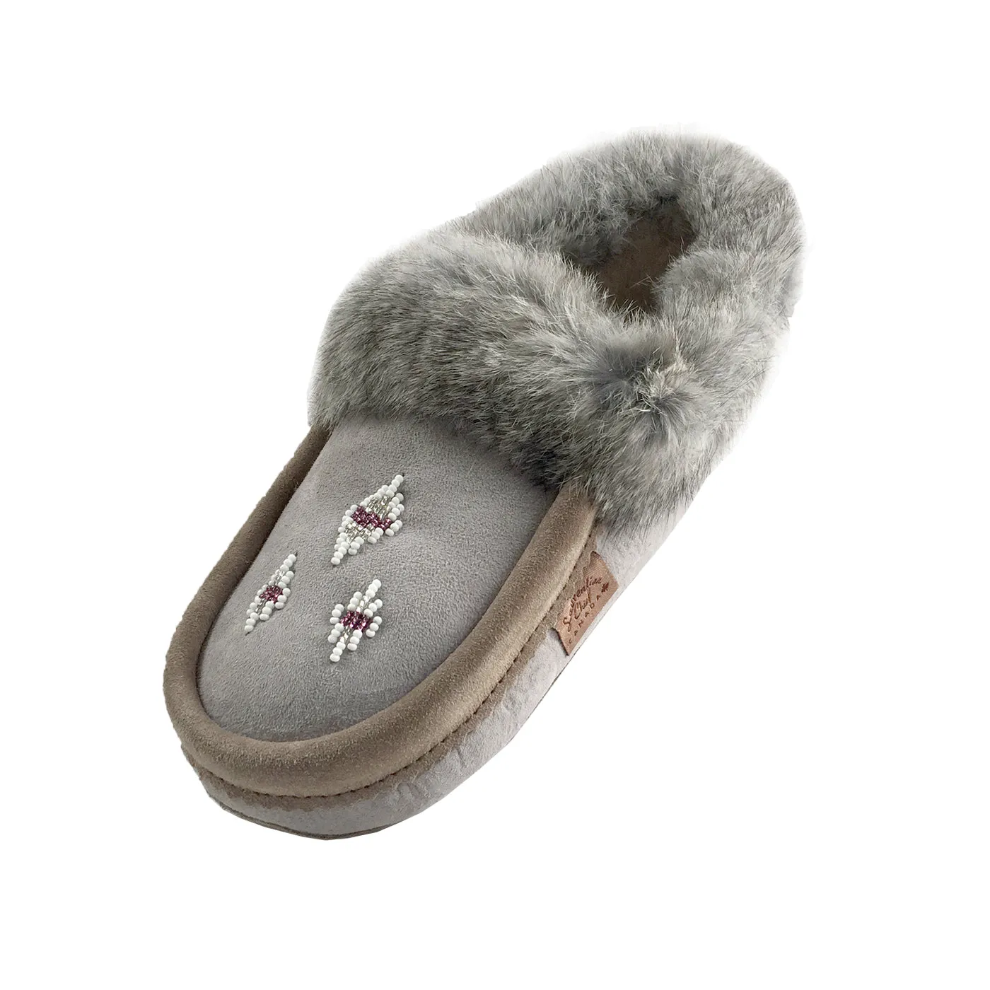 Women's Rabbit Fur Sheepskin Lined Suede Moccasins