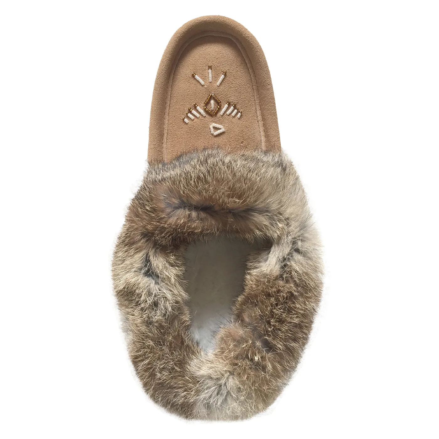 Women's Rabbit Fur Suede Moccasins - Lined - Final Clearance - Size 4 & 5 ONLY