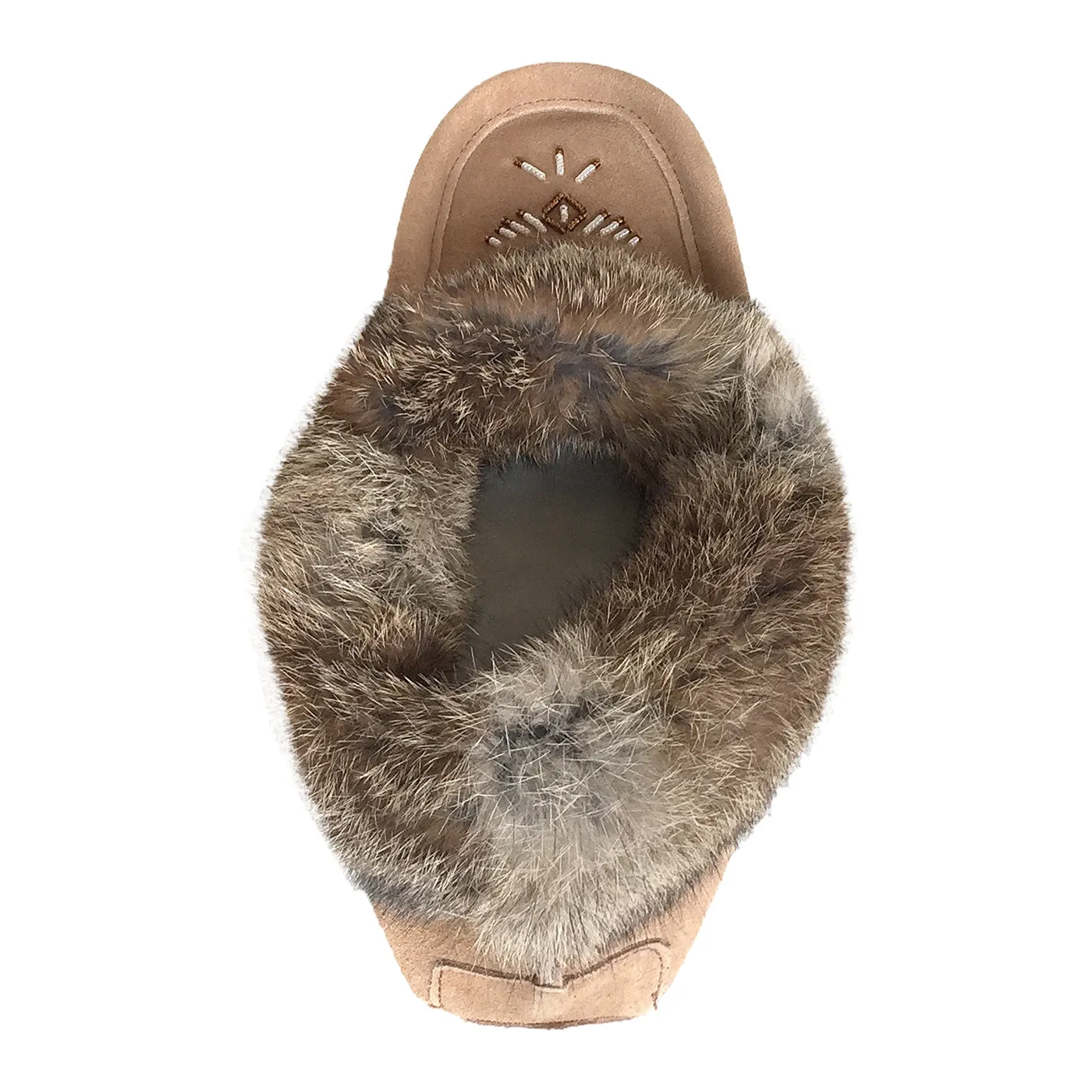 Women's Rabbit Fur Suede Moccasins - Lined - Final Clearance - Size 4 & 5 ONLY