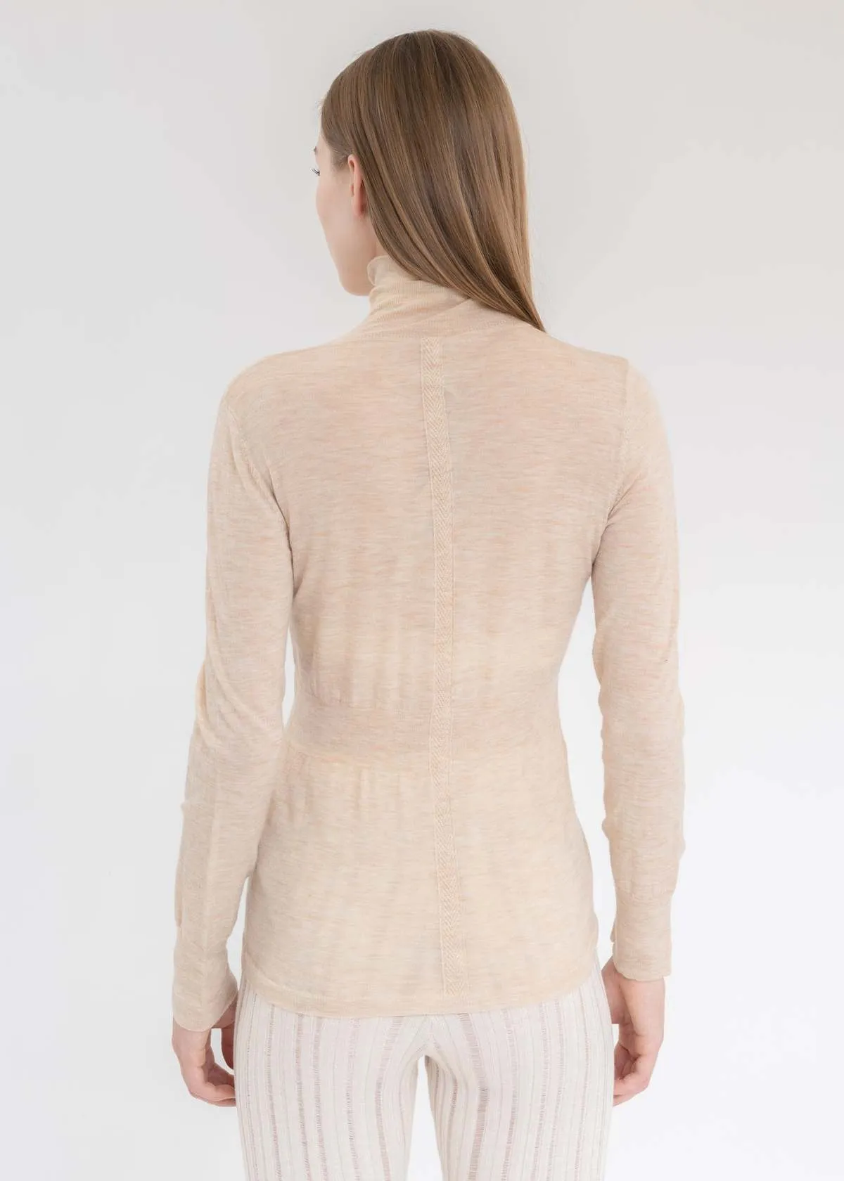 Wool Cardigan - Nude