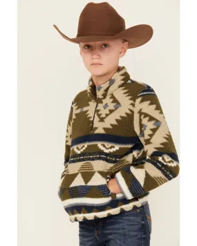 Wrangler Boys Southwestern Print Sherpa Pullover