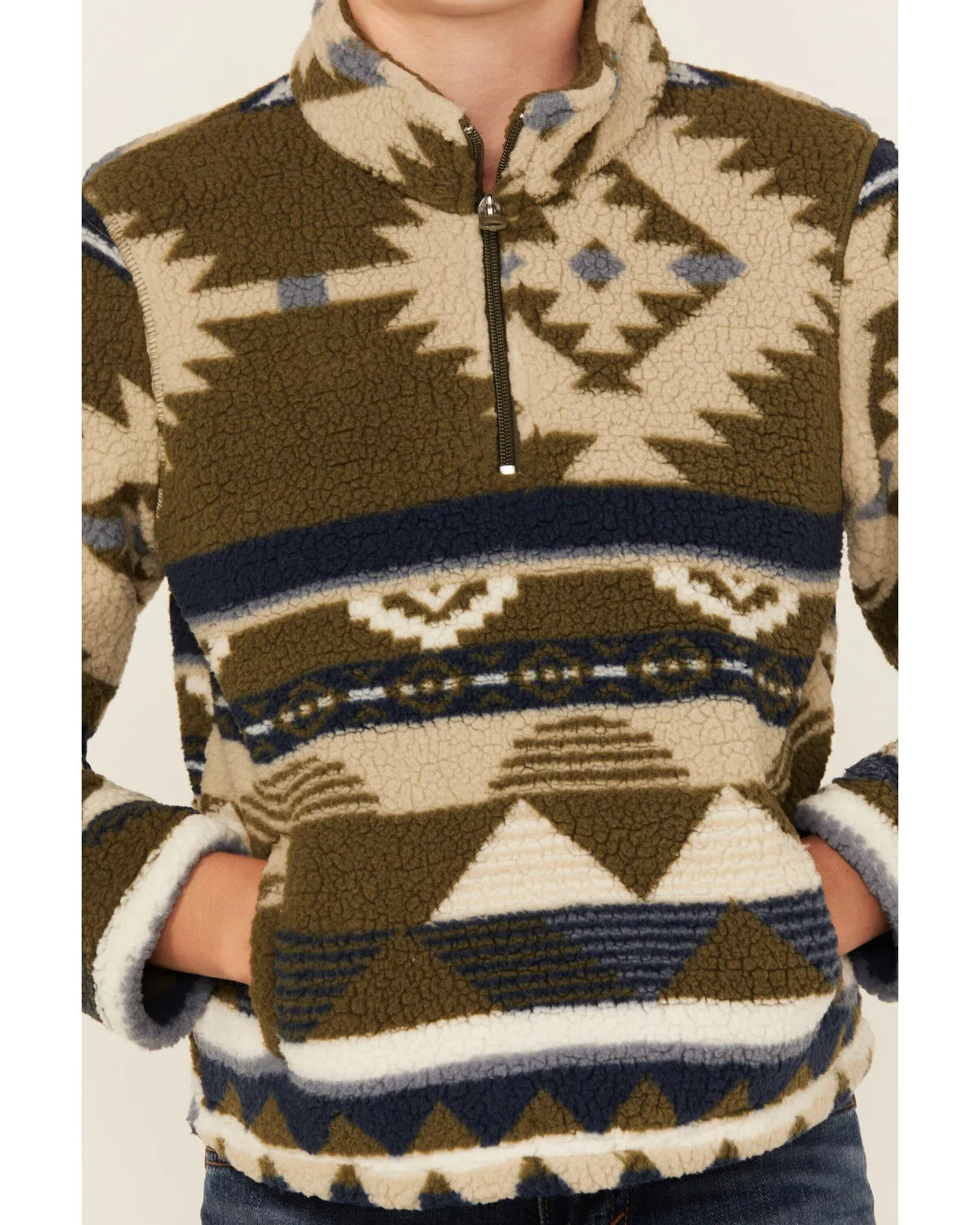 Wrangler Boys Southwestern Print Sherpa Pullover