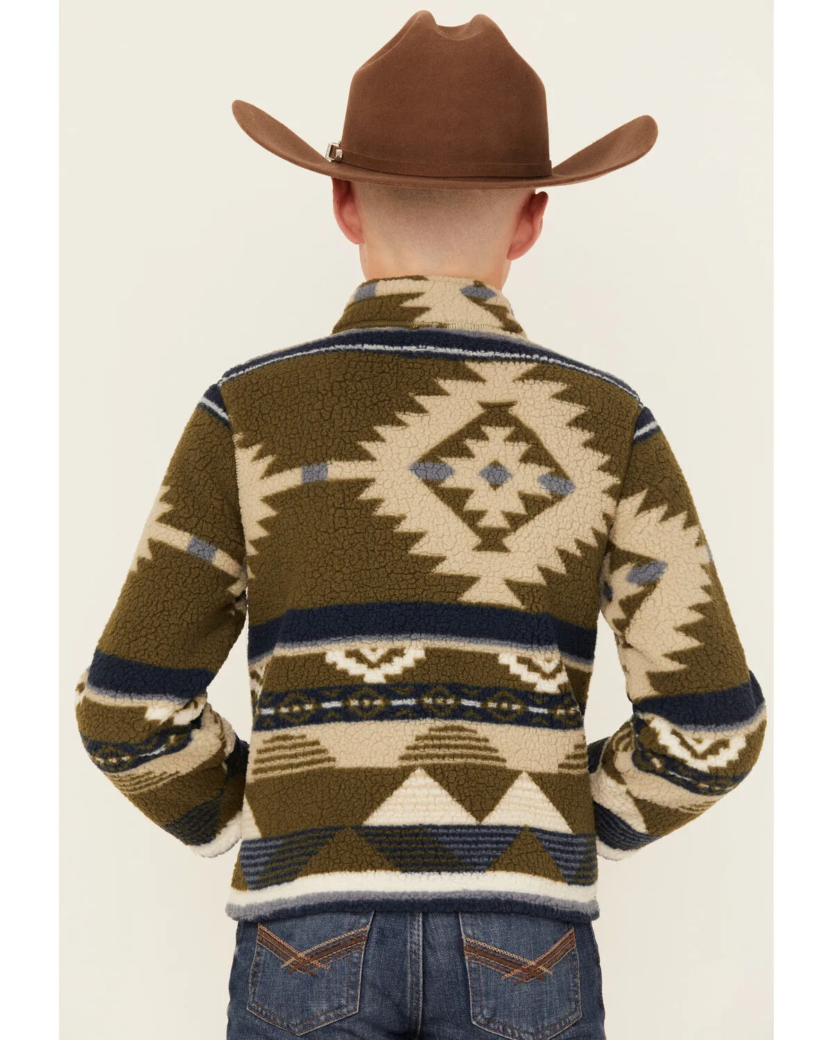 Wrangler Boys Southwestern Print Sherpa Pullover