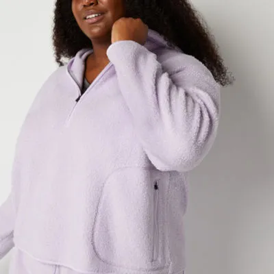 Xersion Womens Sherpa Pullover Hoodie Plus