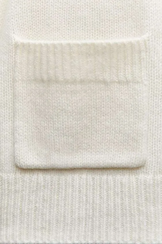 ZARA | Pocket Cardigan Made of 100% Wool