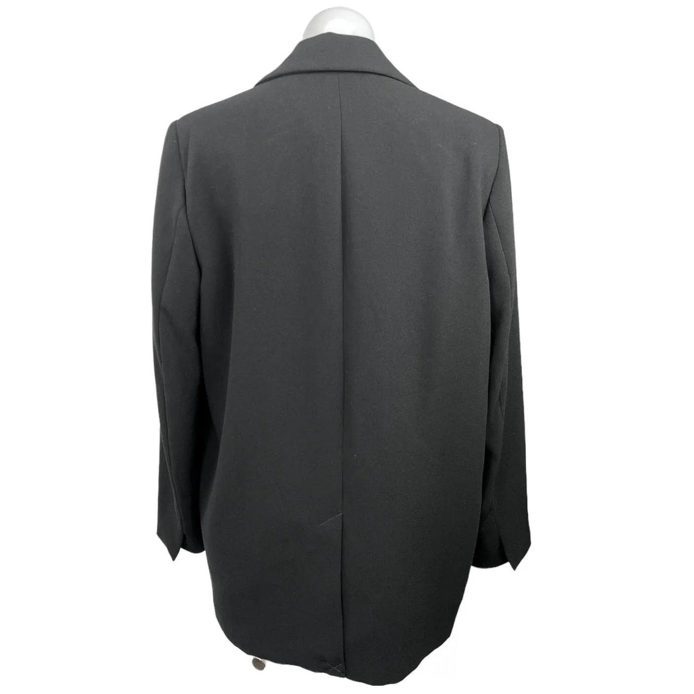 Zara Black Double Breasted Long Sleeve Career Business Blazer Coat Jacket Sz L