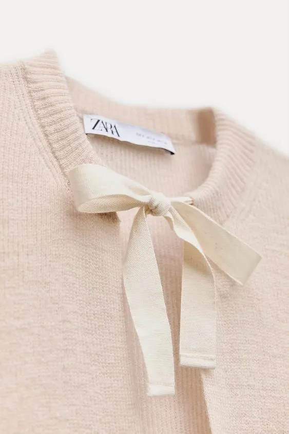 ZARA Bows Knit Cardigan